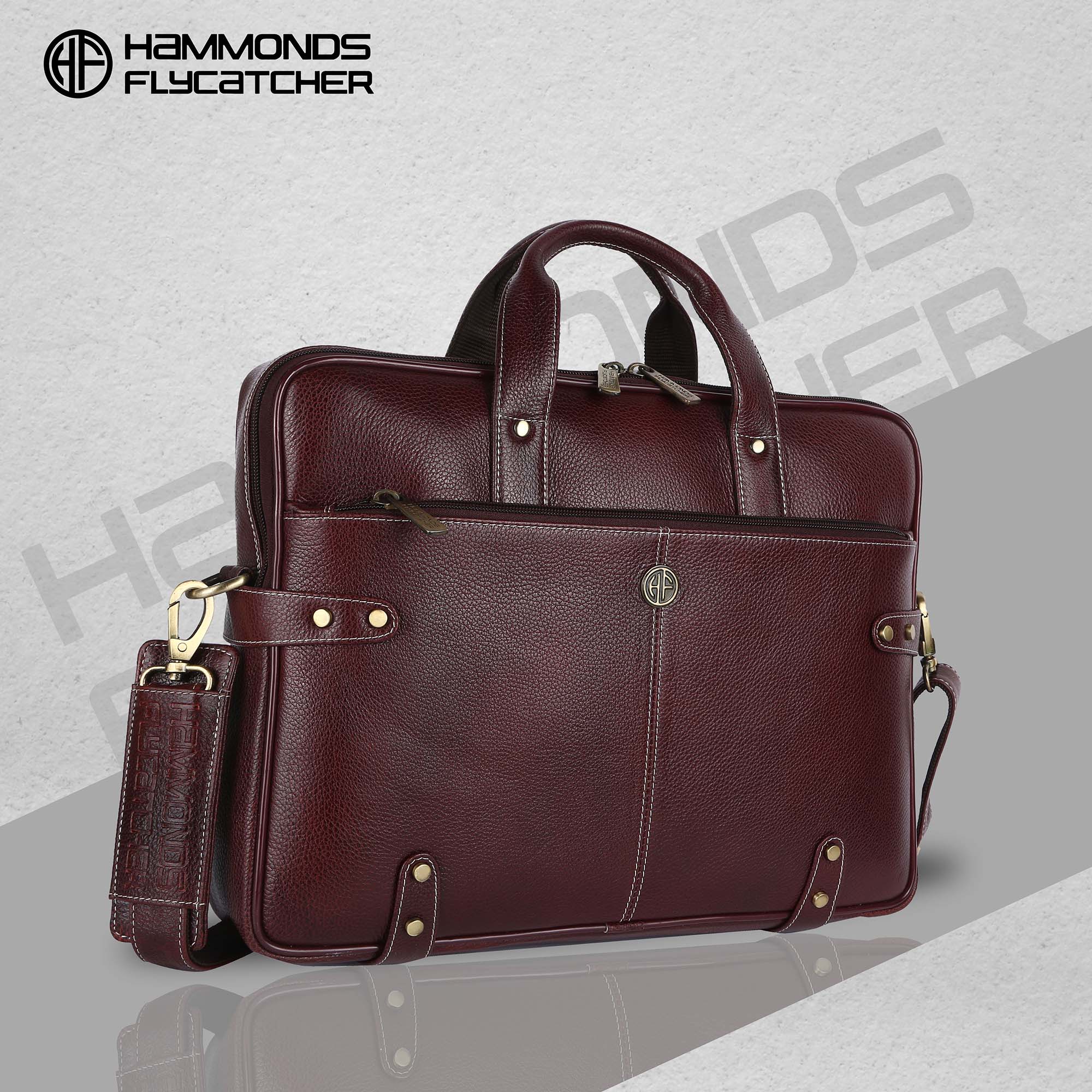 Leather Laptop Bag for Men Fits Upto 16 Inch Laptop MacBook Premium Office Bag with 1 Year Warranty