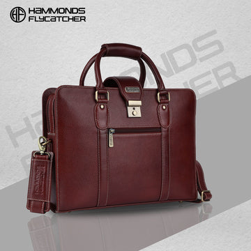 Leather Luxury Laptop Bag For Men With Adjustable & Removable Shoulder Strap