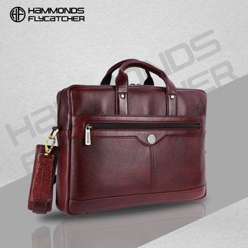 Laptop Bag for Men - Genuine Leather Office Bag with Multiple Compartments - Fits 14-16 Inch Laptop
