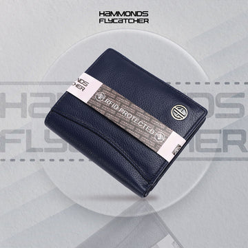 Wallet for Men - Blue | Genuine Leather Bifold Money Wallet | RFID Protected | 9 Card Slots, 2 ID Card