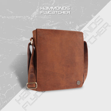 Genuine Leather Vintage Travel Messenger Sling Side Documents Bags| 2 Compartments |2 Inner Pockets |1 Back