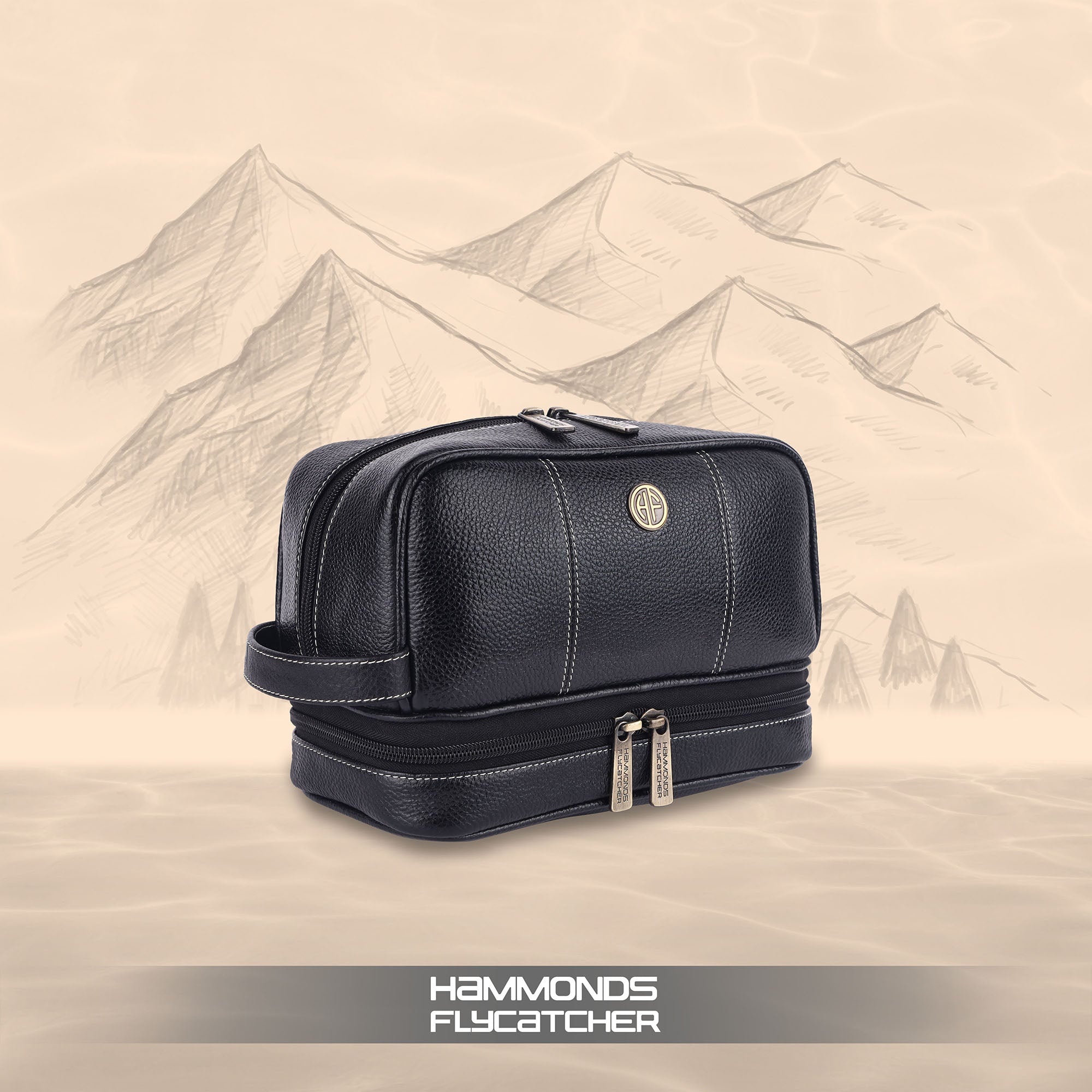 Men's leather shaving travel bag online