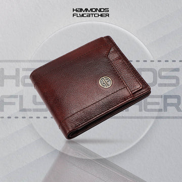 Men's Bifold Branded Wallet - Genuine Leather Money Purse with RFID Protected, 6 ATM Card Holders and More