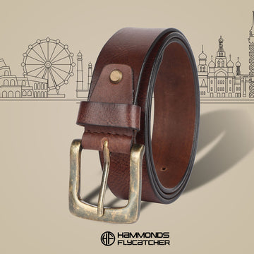 Genuine Leather Belt for Men - Waist Belt Ideal for Casual, Formal - Fits Waist 28-46 Inch