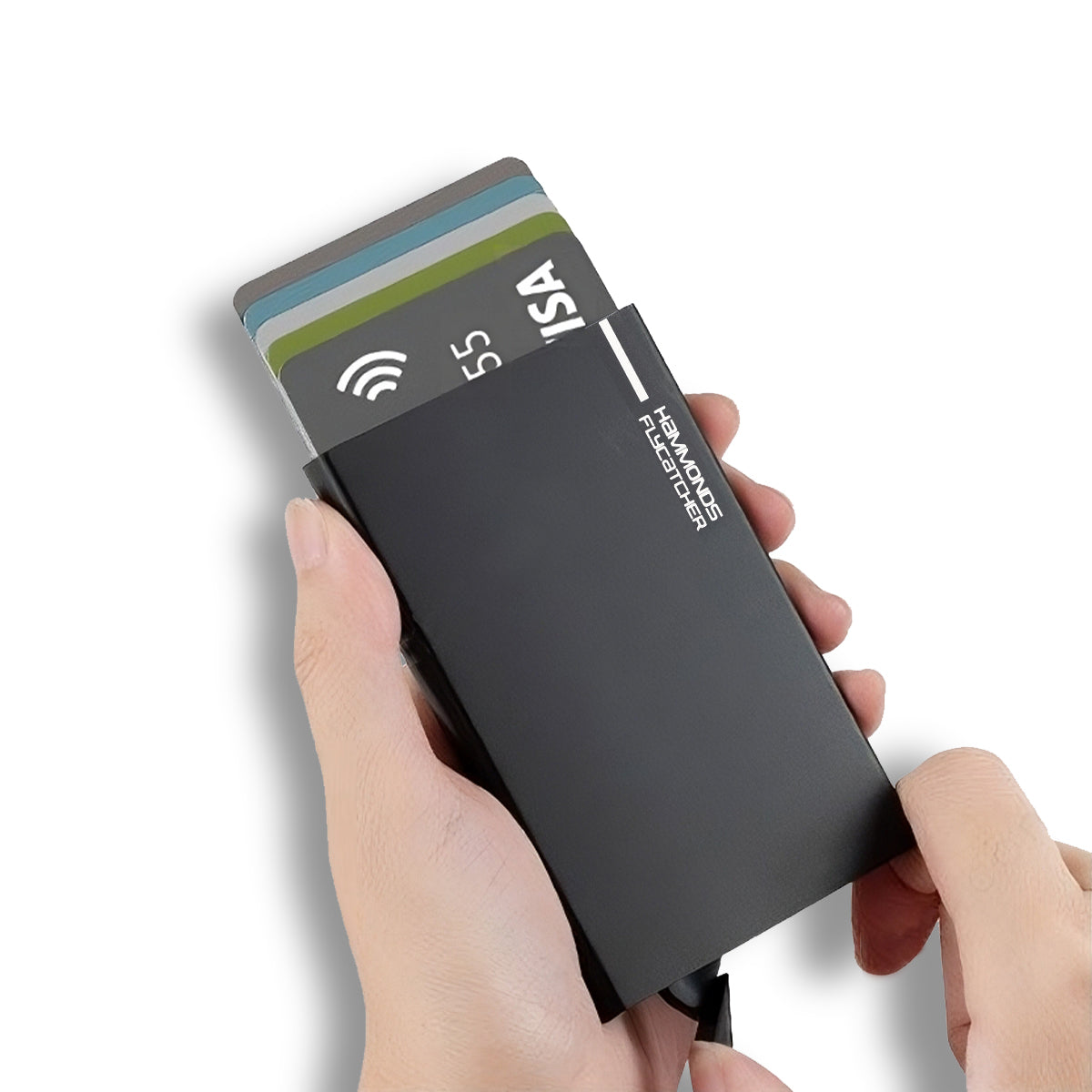 ATM Debit/Credit Card Holder for Men and Women - Aluminum Metal RFID Protected Smart Pop-Up Card Holder Wallet for Men