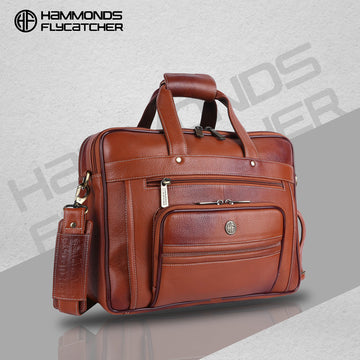 Genuine Leather Office Laptop Bag for Men- Stylish Office Hand Bag & Shoulder Bag - Fits 14-16 Inch Laptops