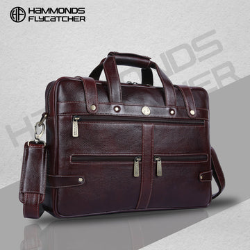 Branded Laptop Bag for Men - Genuine Leather - Fits Up to 16 Inch Laptop/MacBook - 1 Year Warranty
