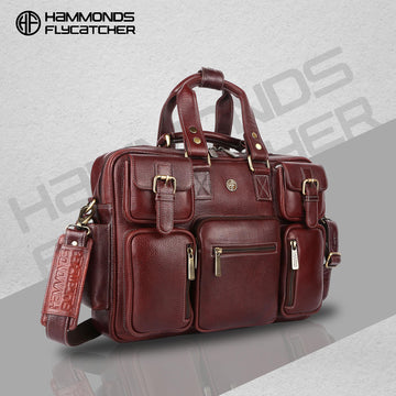 Premium Laptop Bag for Men - Office & Regulars Use - Genuine Leather - Fits for 14-16 Inch Laptops